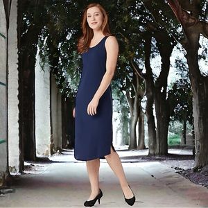 Nautical Navy: Isaac Mizrahi Live Sleeveless Swing Dress Small